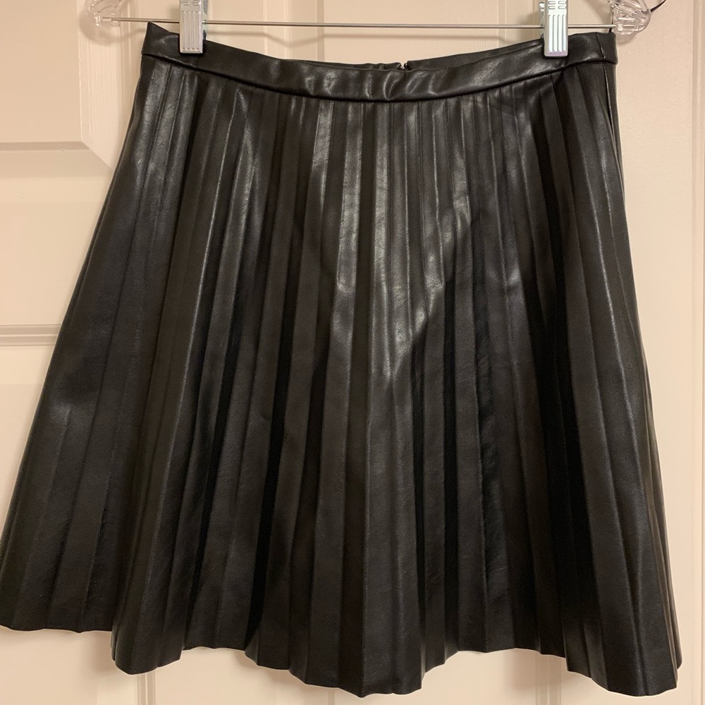 J Crew pleated leather skirt
